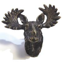 Emenee OR371-ABB Premier Collection Moose Head 2-1/2 inch x 2-3/4 inch in Antique Bright Brass Wild Things Series